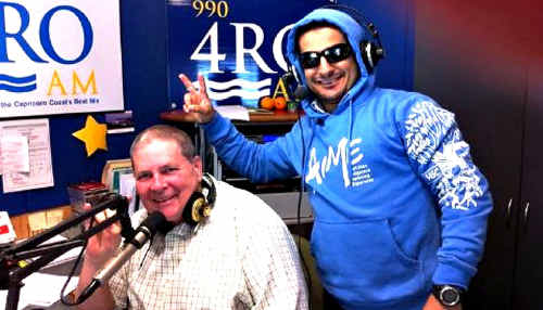 Petros Khalesirad promotes National Hoodie Day last week with radio host Michael J Bailey. Petros Khalesirad promotes National Hoodie Day last week with radio host Michael J Bailey.